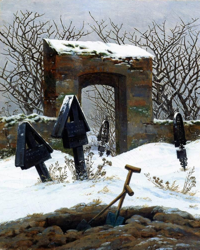 Каспар Давид Фридрих. Кладбище под снегом