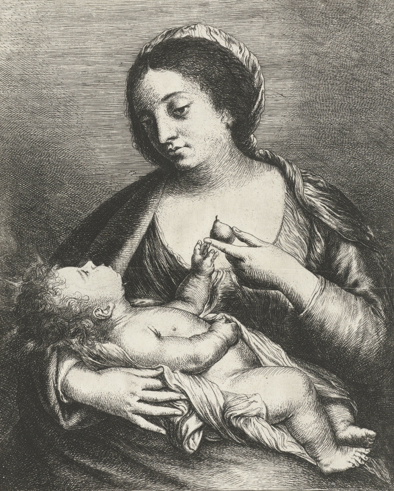 Jan Lievens. Mary and child with a pear