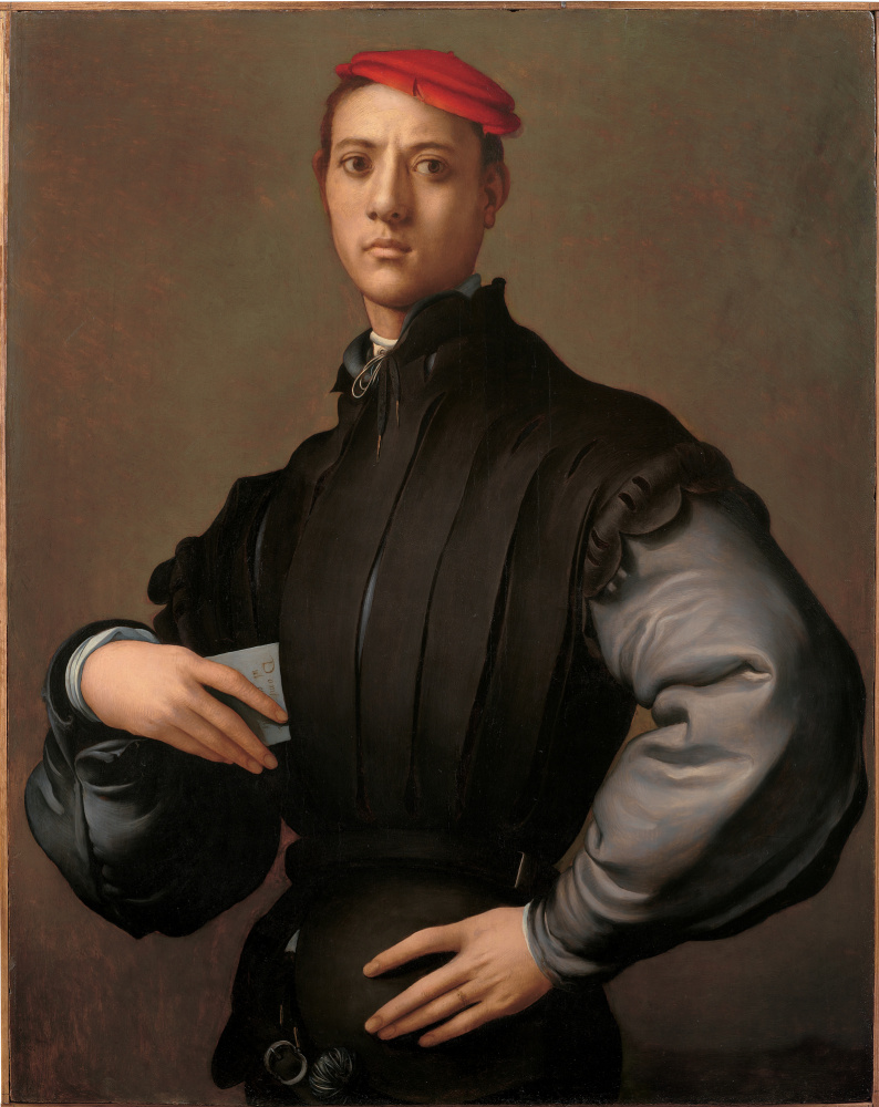 Jacopo Pontormo. Portrait of a young man in a red hat