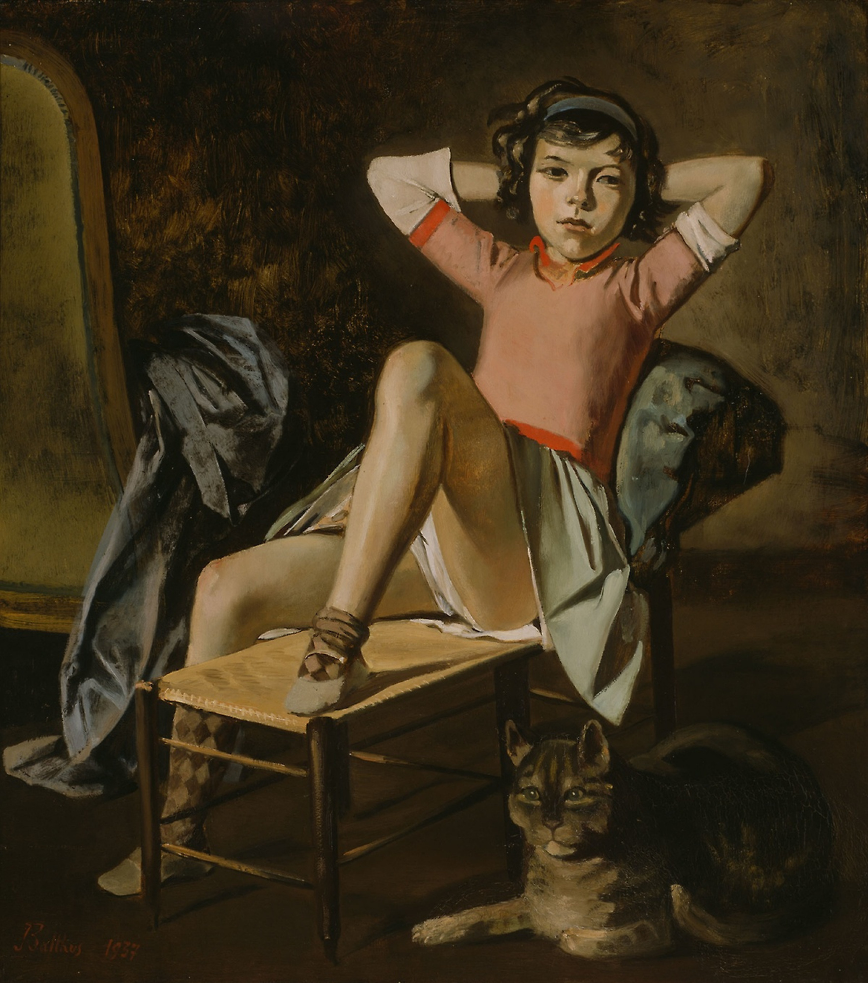 Balthus (Balthazar Klossovsky de Rola) Fille avec un Chat, 1937