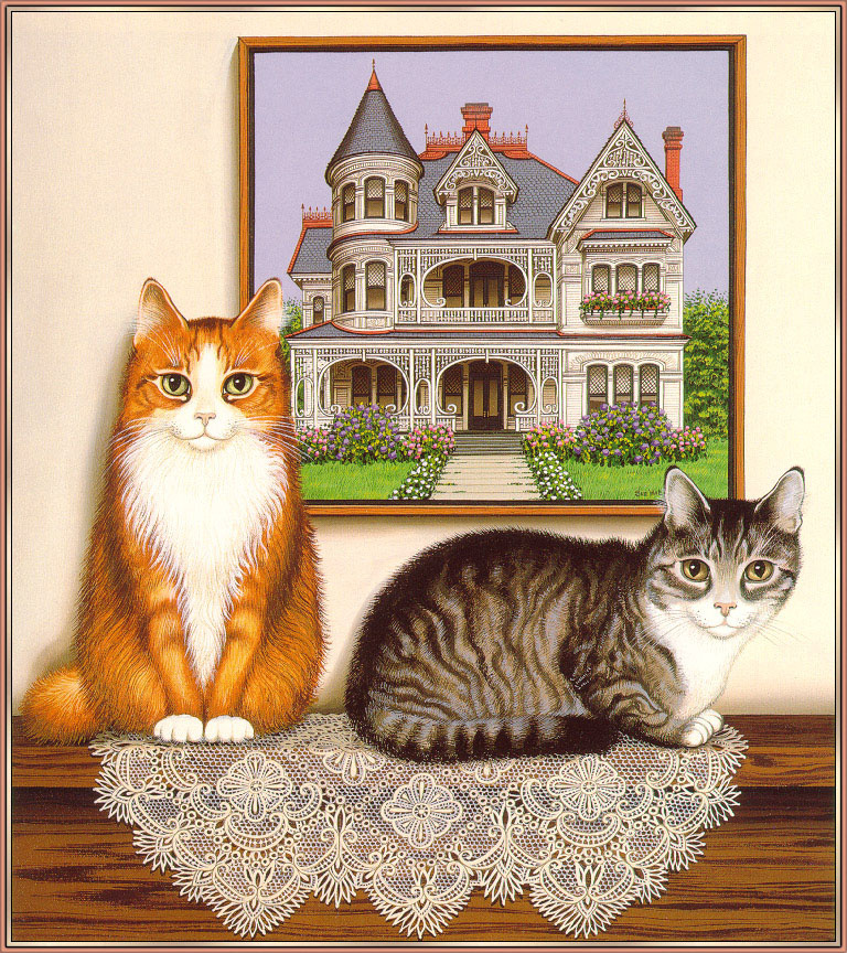 Sue Wall. Two cats