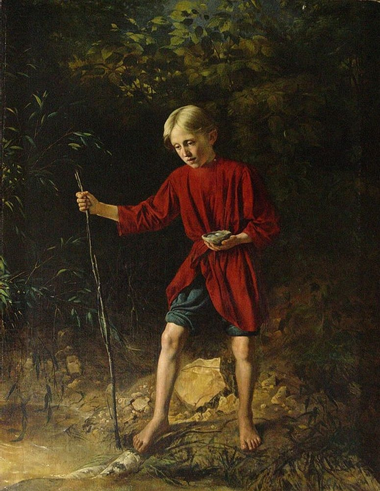 Vasily Vladimirovich Pukirev. Boy with bird's nest.