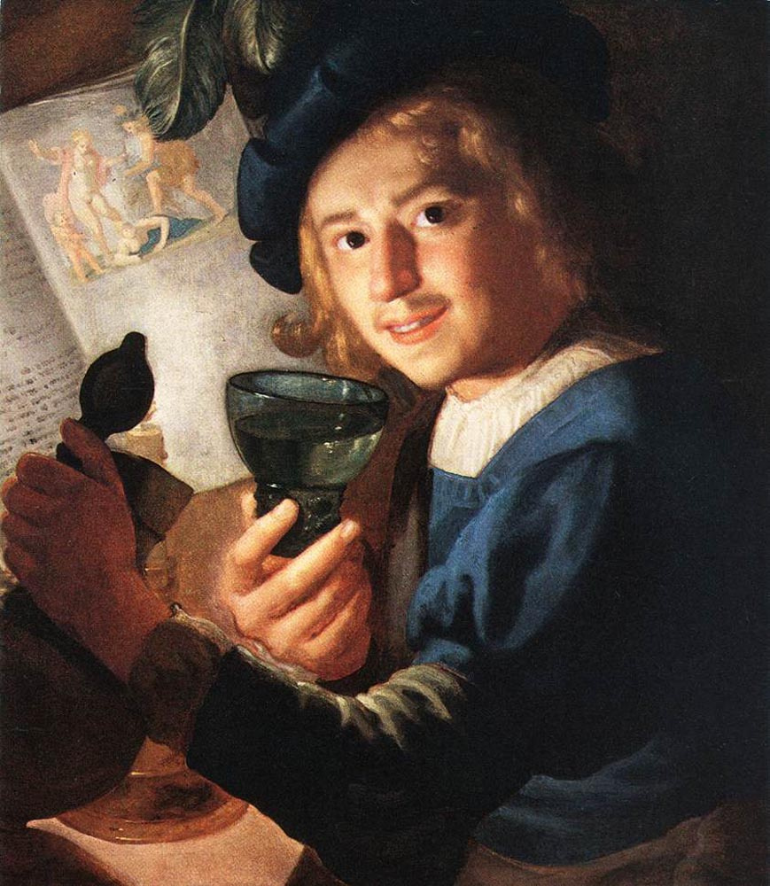 Gerrit van Honthorst. Young drinker