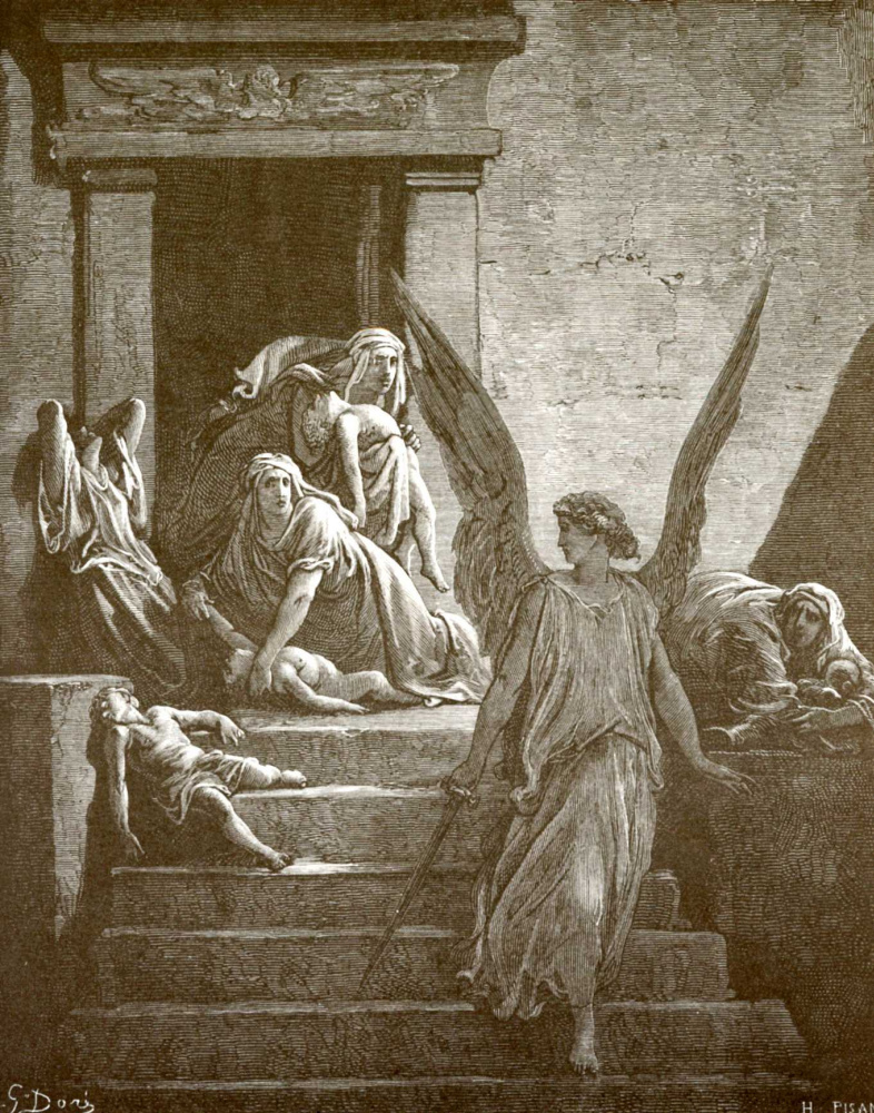 Paul Gustave Dore. Illustration to the Bible: the defeat of the firstborn