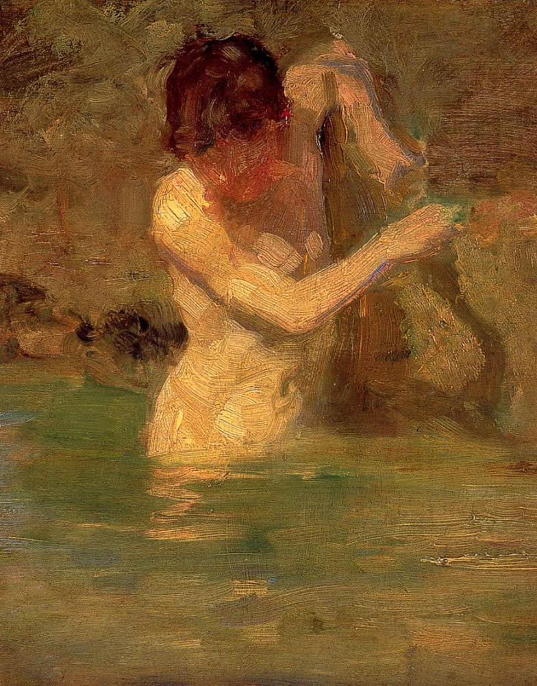 Henry Scott Tuke. Study for the painting "Summer morning"