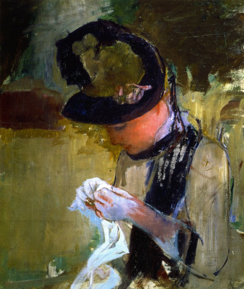 Mary Cassatt. A woman sewing
