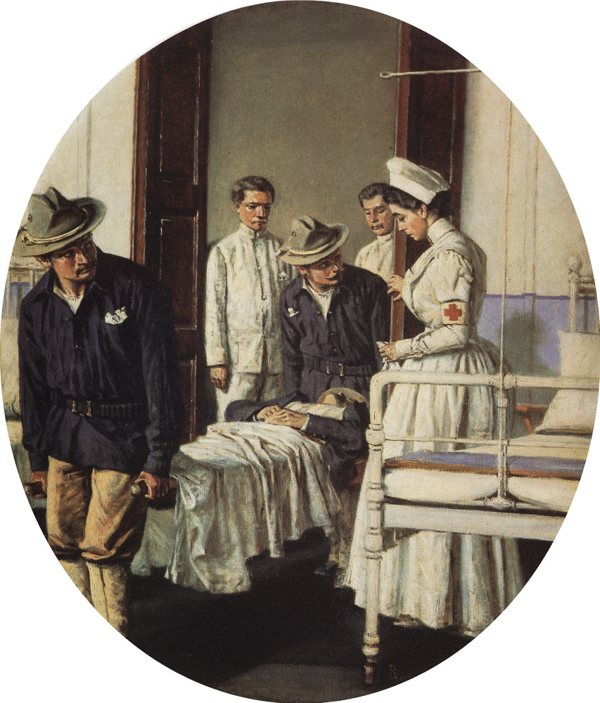 Vasily Vereshchagin. In the hospital. Series "Letter to mother"