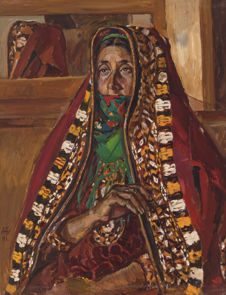 Durdi Bayramovich Bayramov. 一个女人在一个库尔塔