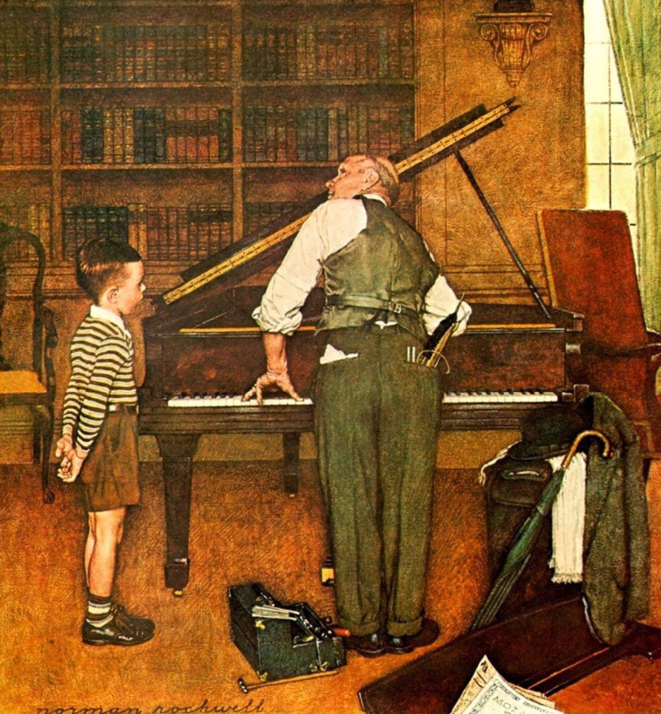 Norman Rockwell. Piano tuning