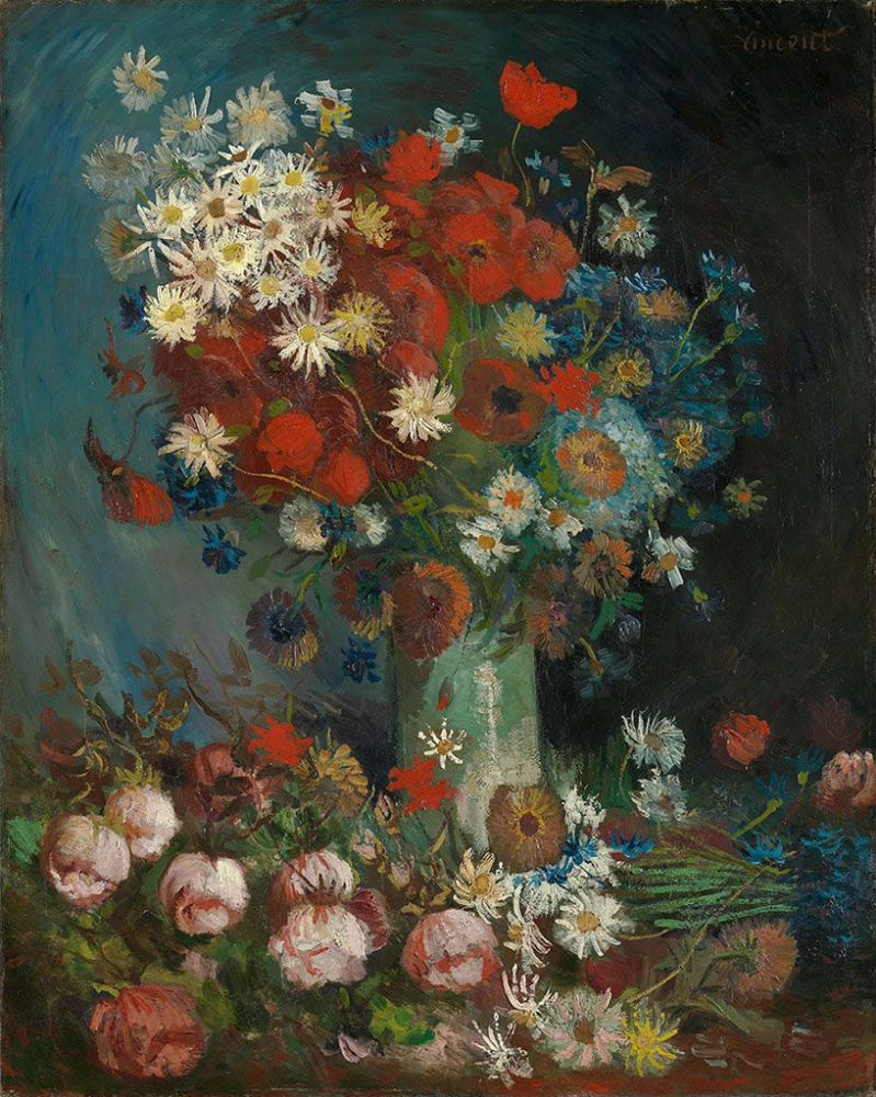 Винсент Ван Гог. Натюрморт с полевыми цветами и розами