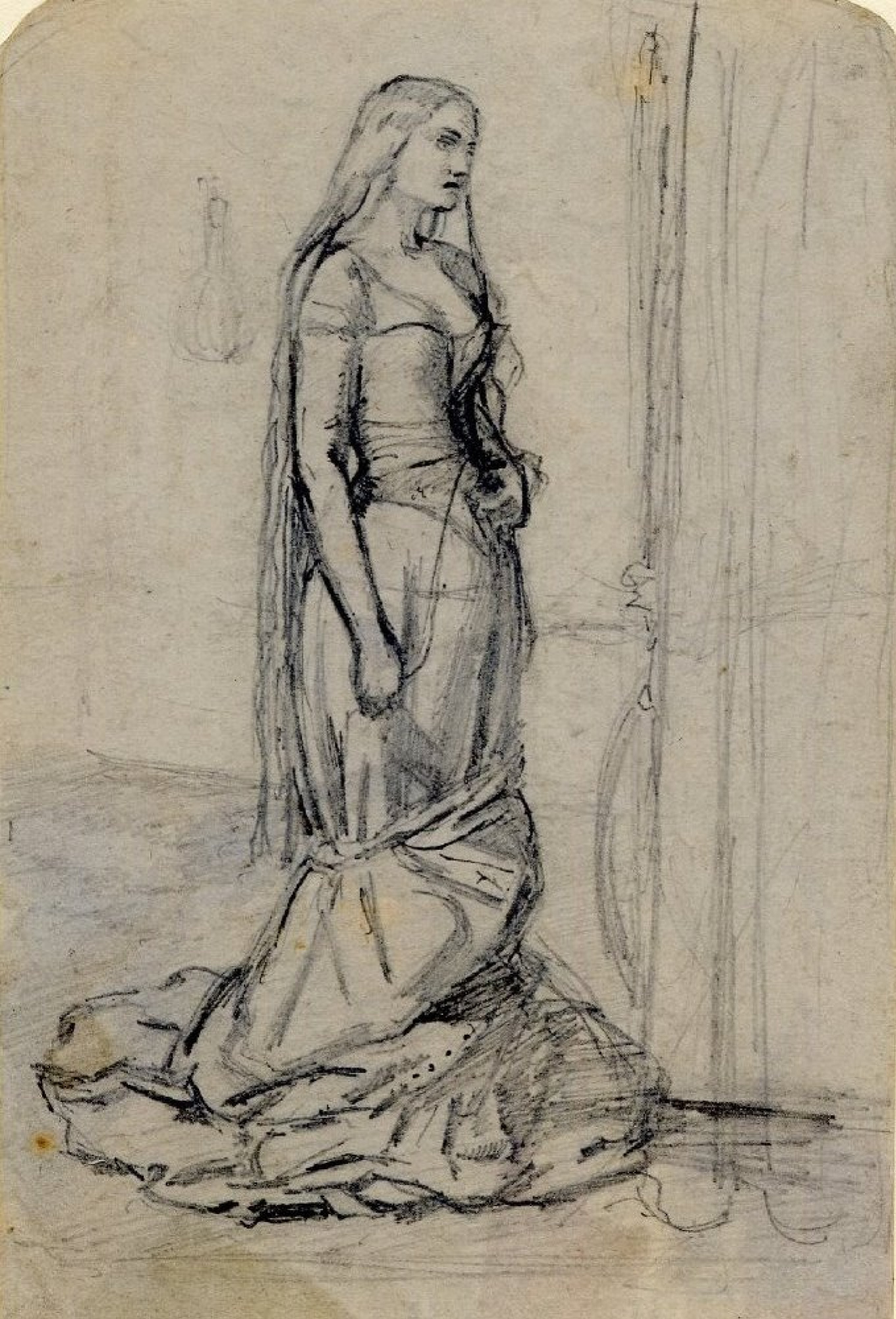 The eve of St. Agnes. Sketch, 1863, 9×14 cm by John Everett 