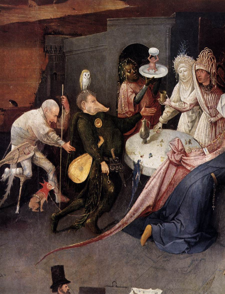 Hieronymus Bosch. The Temptation Of St. Anthony. The Central part of the triptych. Fragment