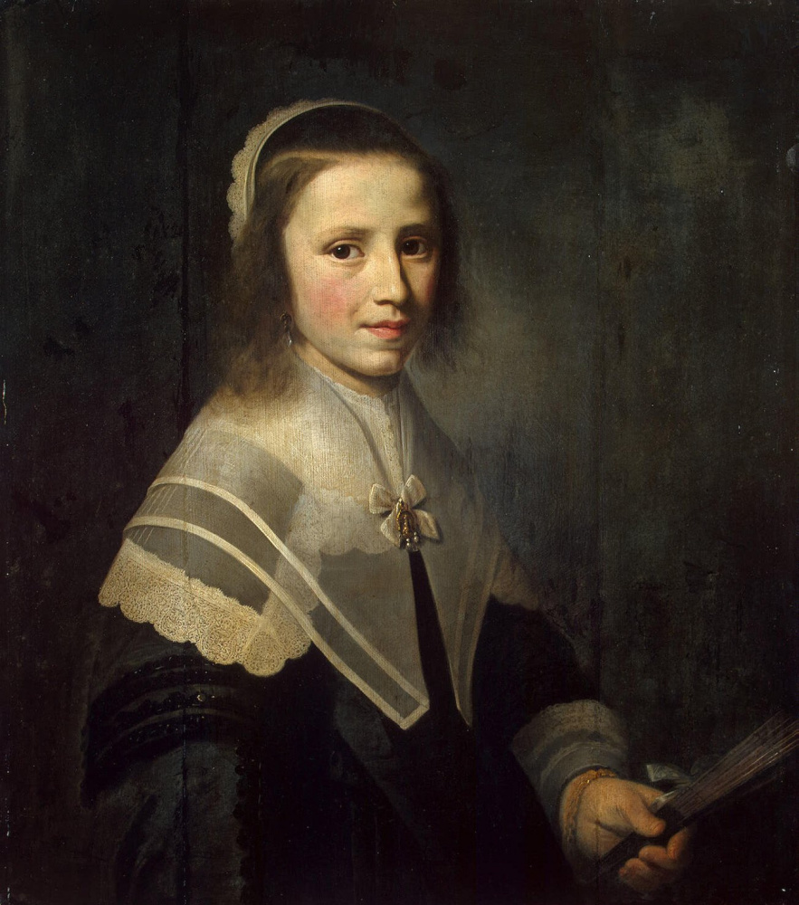 Hendrik Cornelis van Vliet. Portrait of a girl with a fan