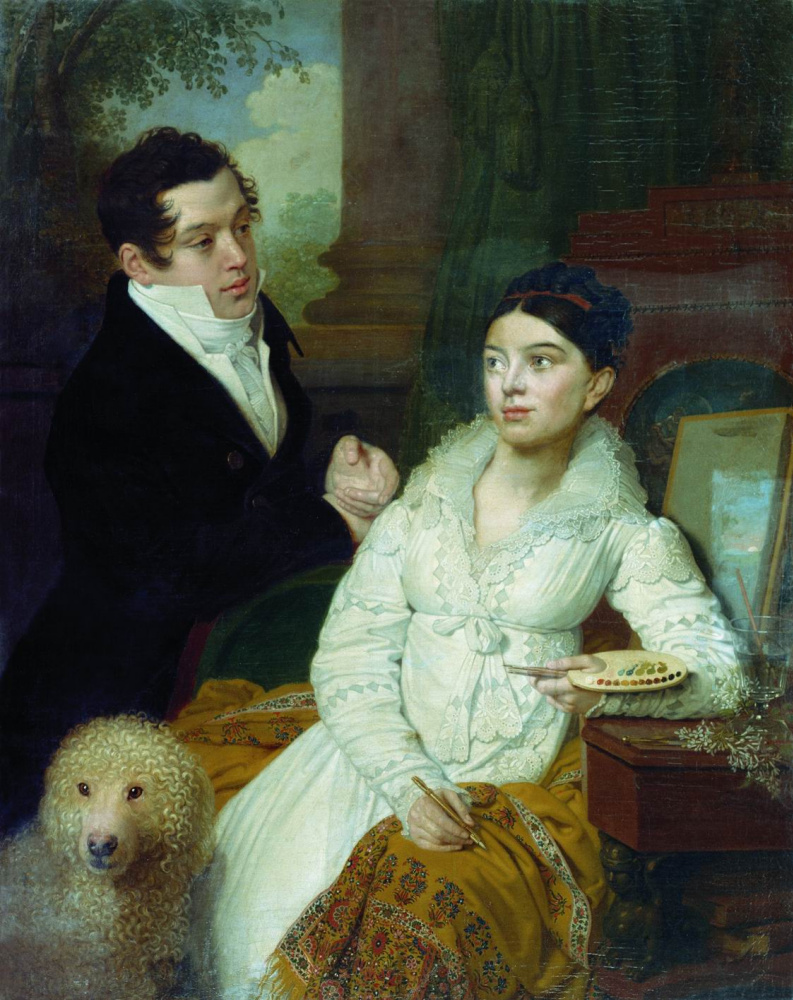 Vladimir Borovikovsky. Portrait of Prince Alexei Alexandrovich Lobanov-Rostovsky and his wife Alexandra Grigorievna, born Kusheleva