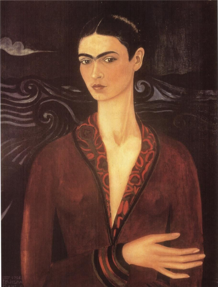 Frida Kahlo. Self portrait in a velvet dress