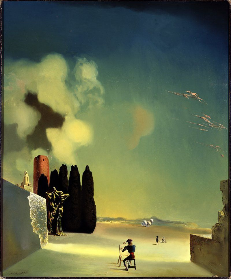 Salvador Dali. Landscape with mysterious details