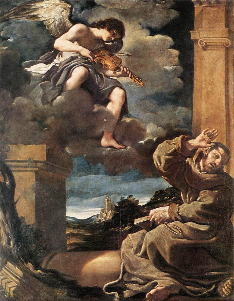 Giovanni Francesco Guercino. St Francis with an angel