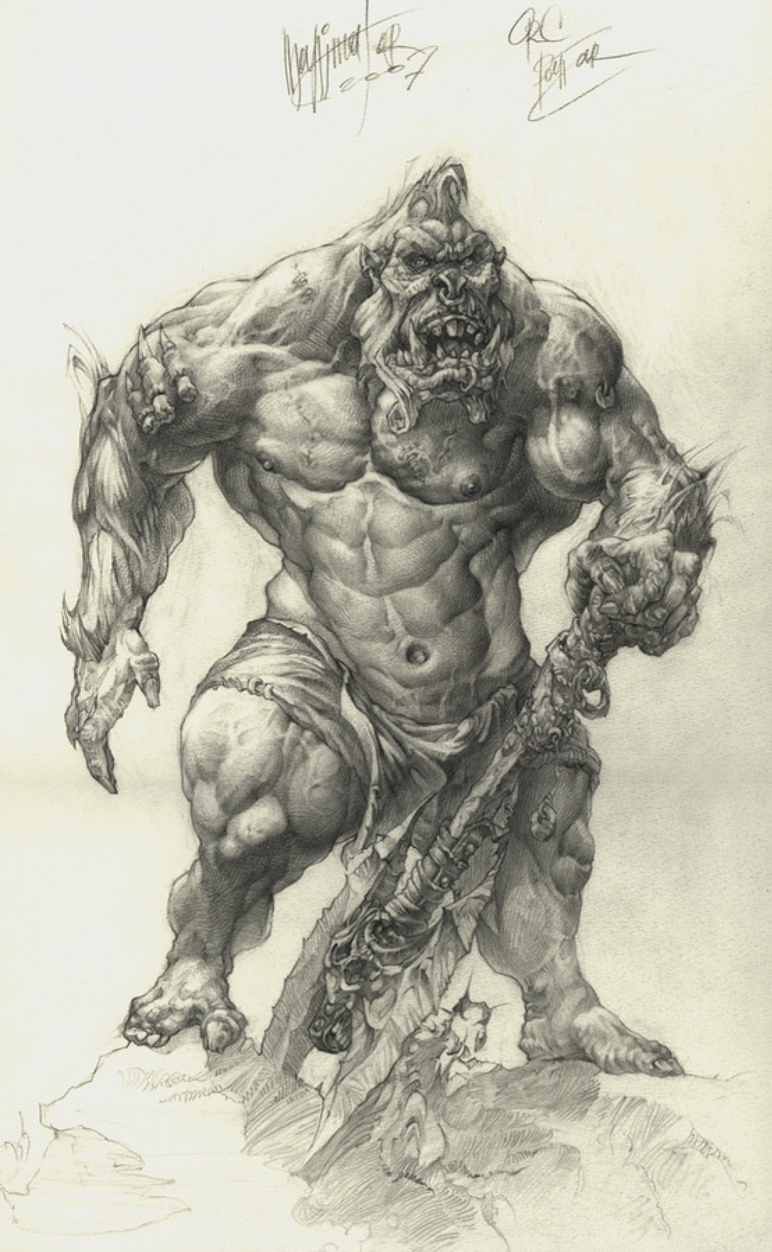 素描画集 Alexander Nikolayevich Steshenko 兽人。人物素描, 2007, 38×56 厘米