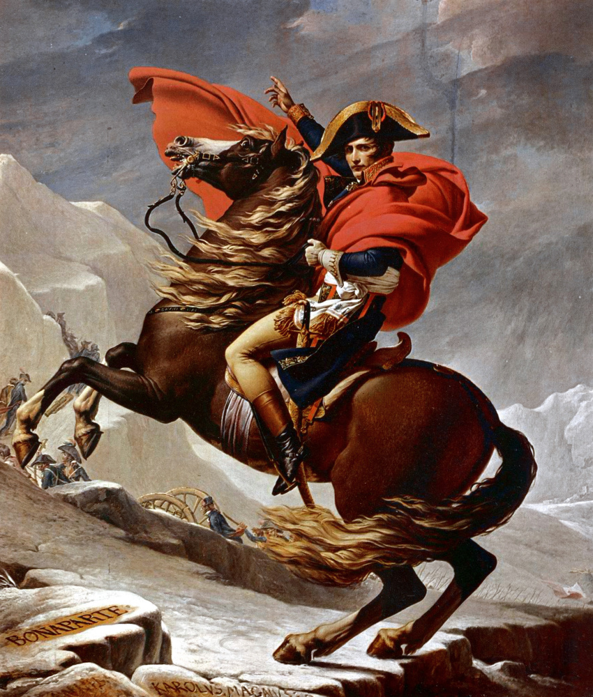 Jacques-Louis David. Napoleon at the pass Saint-Bernard V