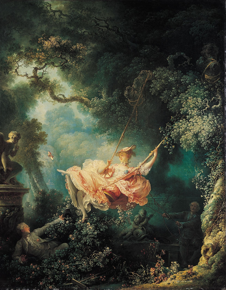 Jean-Honore Fragonard. Swing (Happy swing)