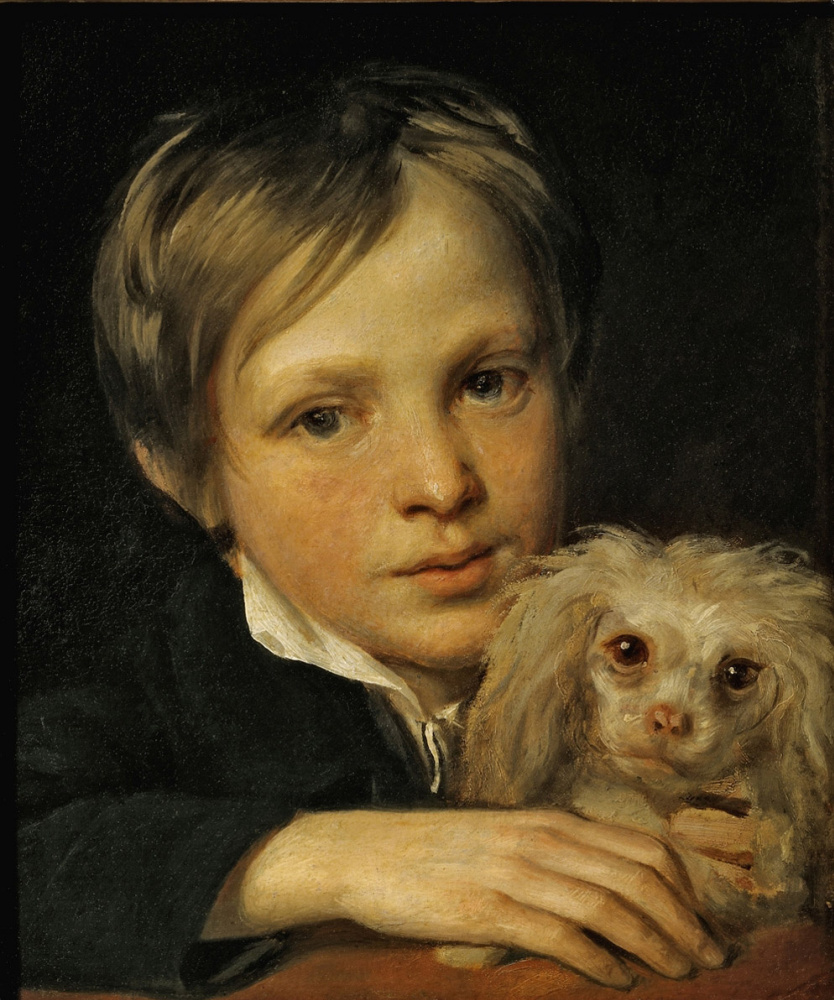 Alexander Grigorievich Varnek. A boy with a dog