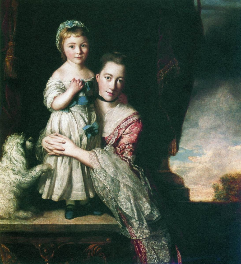 Joshua Reynolds. Portrait of Countess Spencer with her daughter Georgiana
