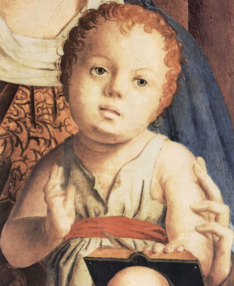 Antonello da Messina. Madonna enthroned, fragmental di San Cassiano, Venice, detail: Christ child