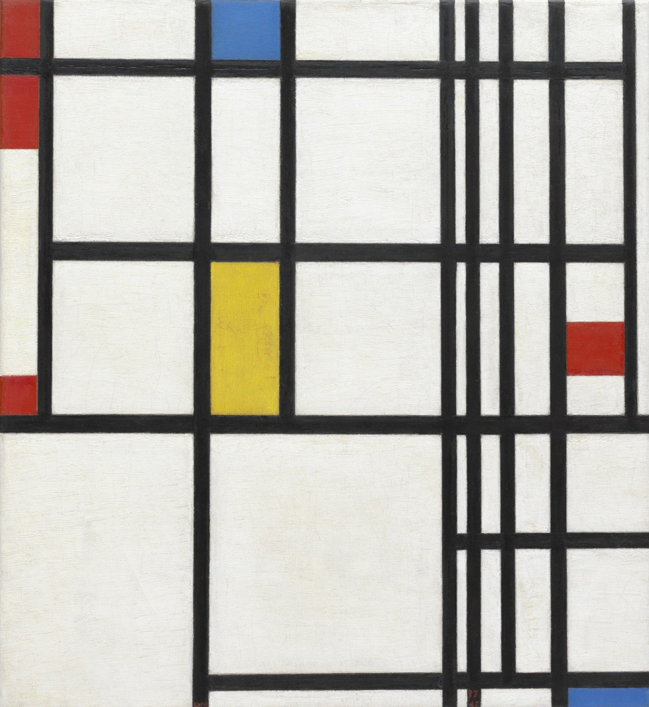 Piet Mondrian. Composición con rojo, azul y amarillo.