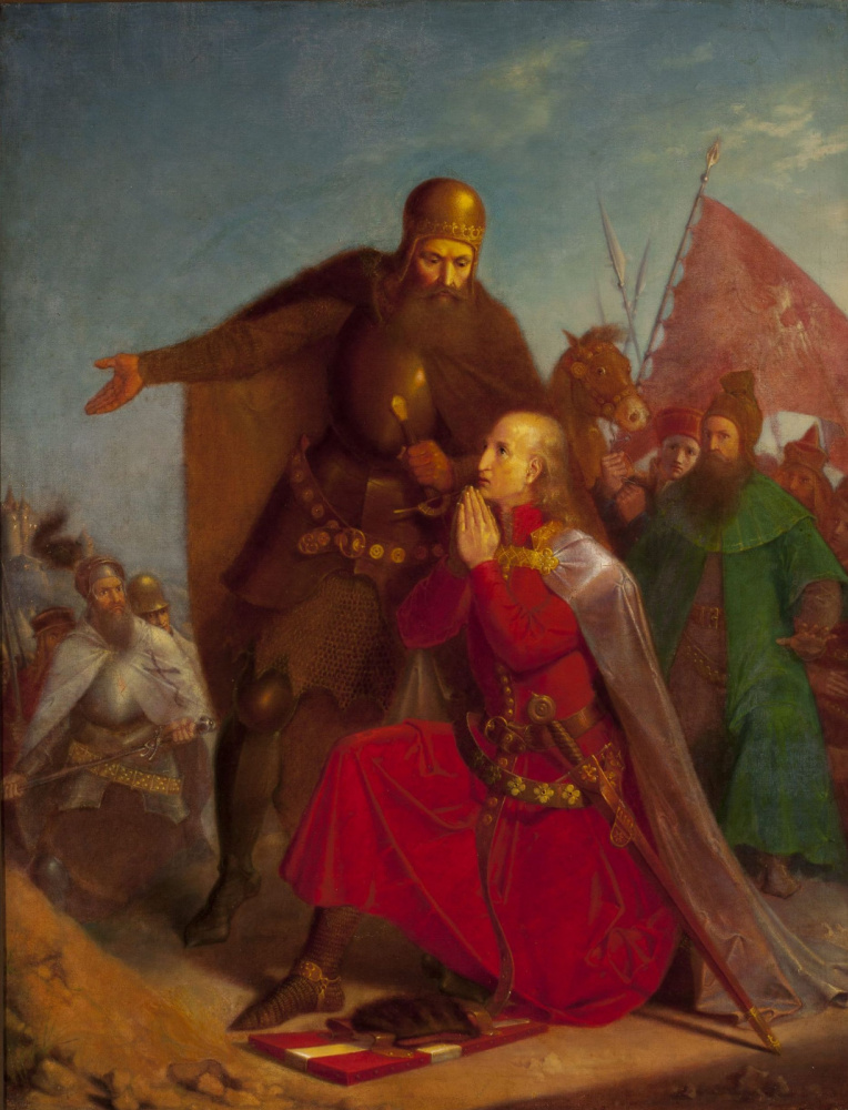 Jan Mateiko. Vladislav Jagiello et Witold prient avant la bataille de Grunwald