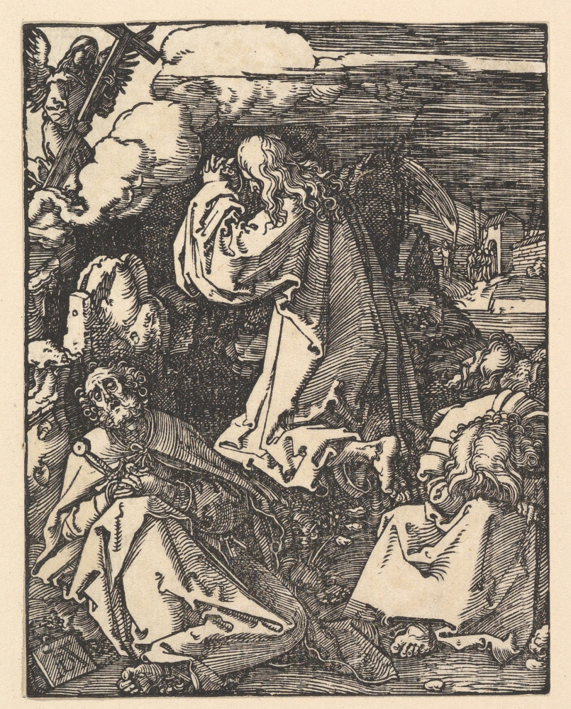 Albrecht Dürer. Christ on the mount of olives. Agony in the garden