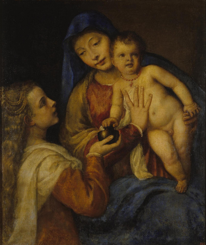 Madonna y el niño con María Magdalena