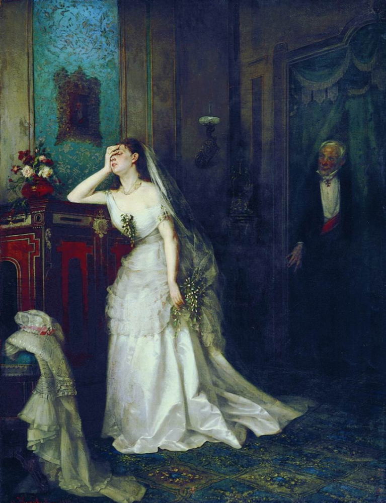 Firs Sergeevich Zhuravlev. Matrimonio ineguale 1880 Museo di belle arti di Ekaterinburg