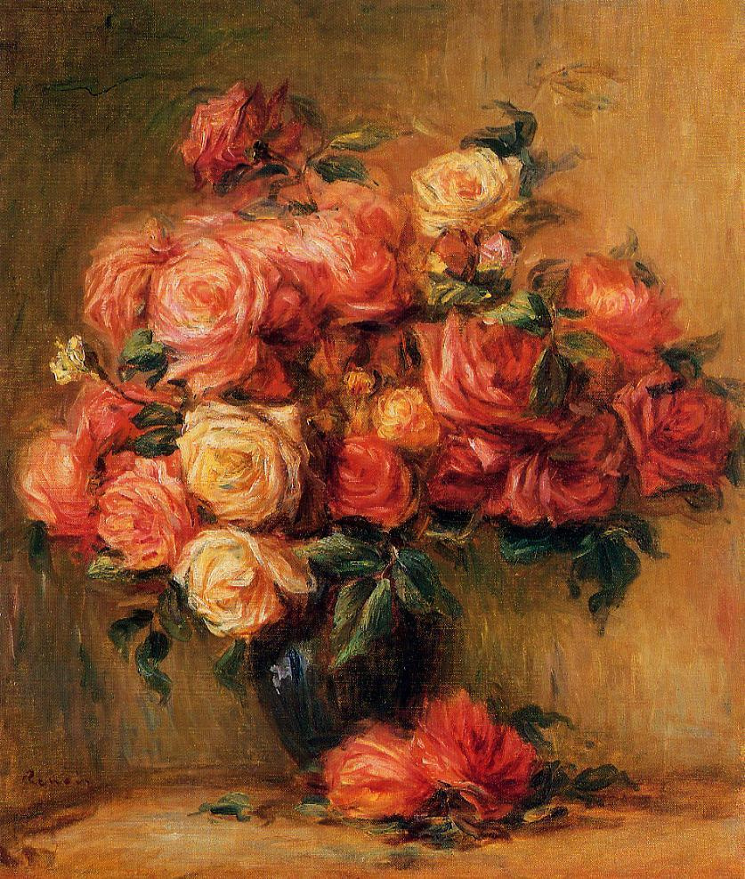 Pierre Auguste Renoir. A bouquet of roses