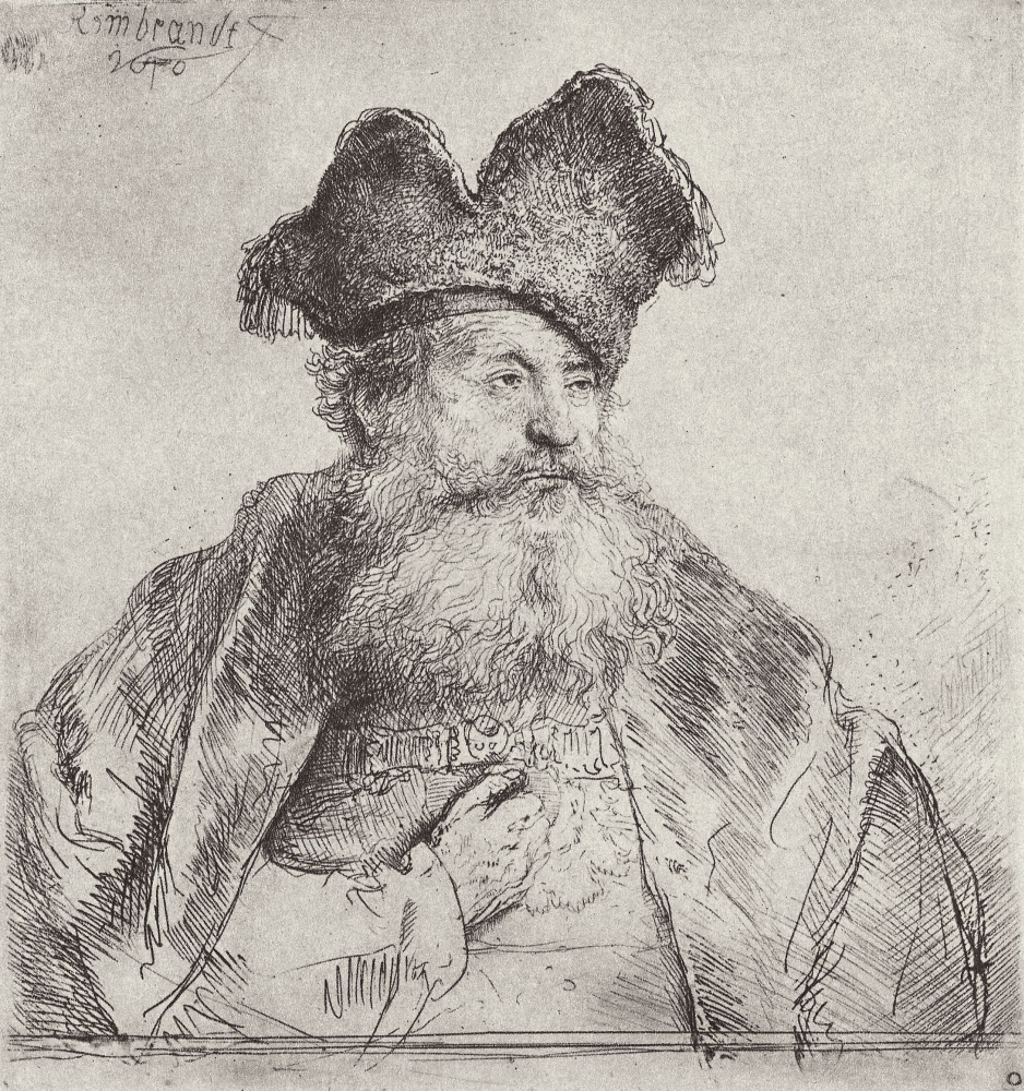 Rembrandt Harmenszoon van Rijn. Portrait of an old man in a forked hat