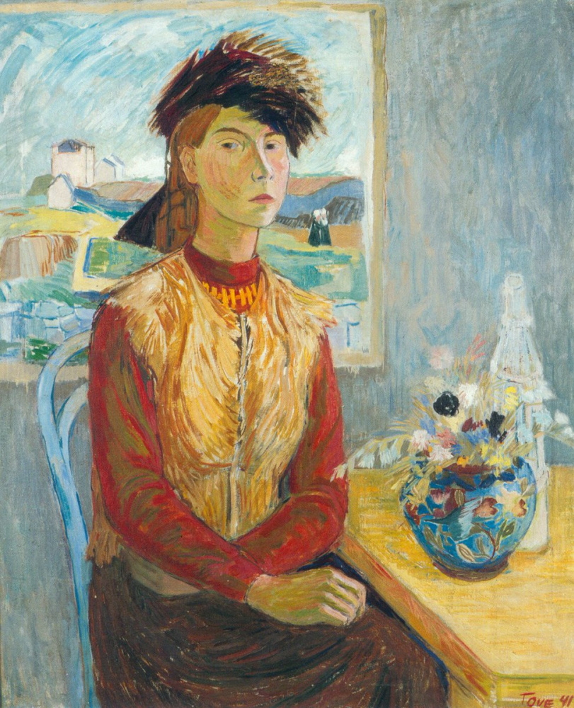 Tove Jansson. Self-portrait in a fur hat