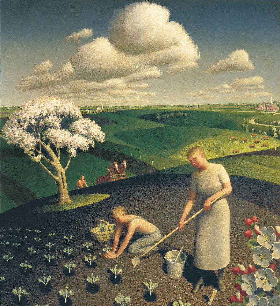 Grant Wood. Spring in the village