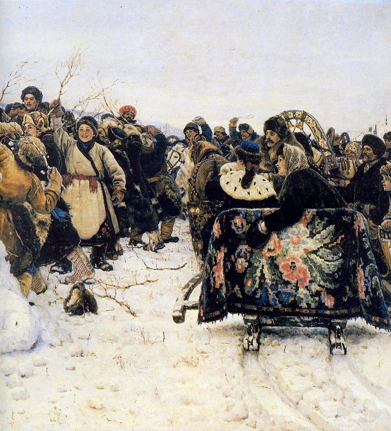 Vasily Surikov. The capture of snow town. Fragment