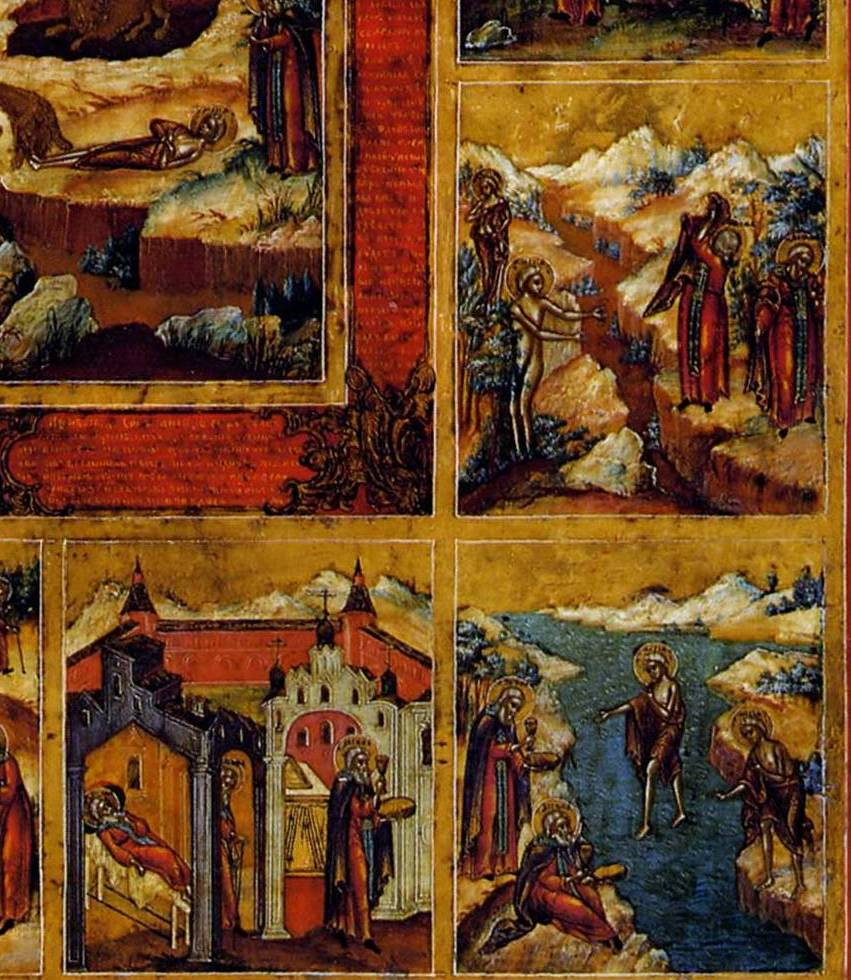 St. Mary of Egypt with a life of 16 stamps (Nevyansk, Ivan Vasilyevich Bogatyrev)
