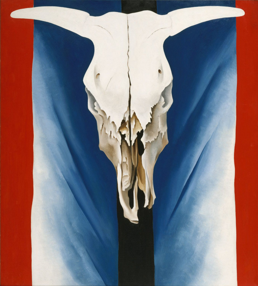 Georgia O'Keeffe. Cow skull: red, white, blue