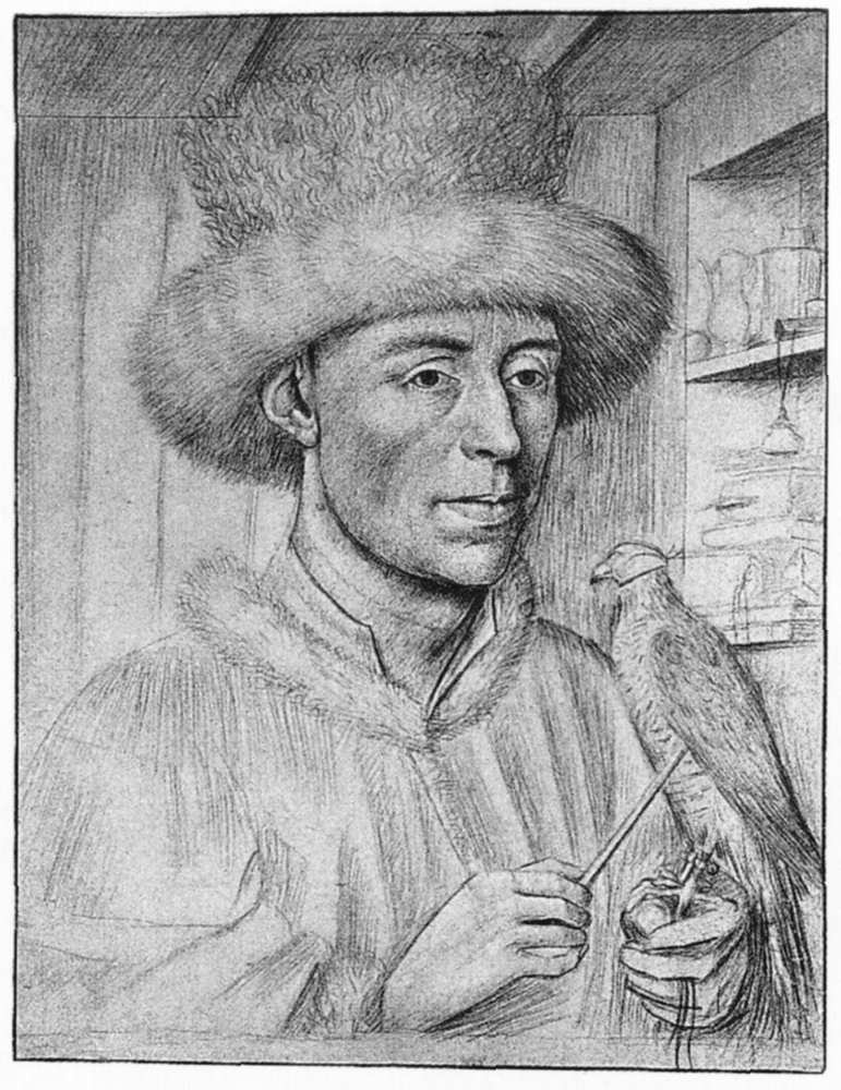 Petrus Christus. Portrait of a Man with a Falcon