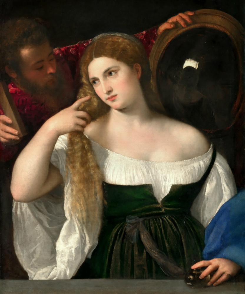 Titian Vecelli. Donna davanti a uno specchio