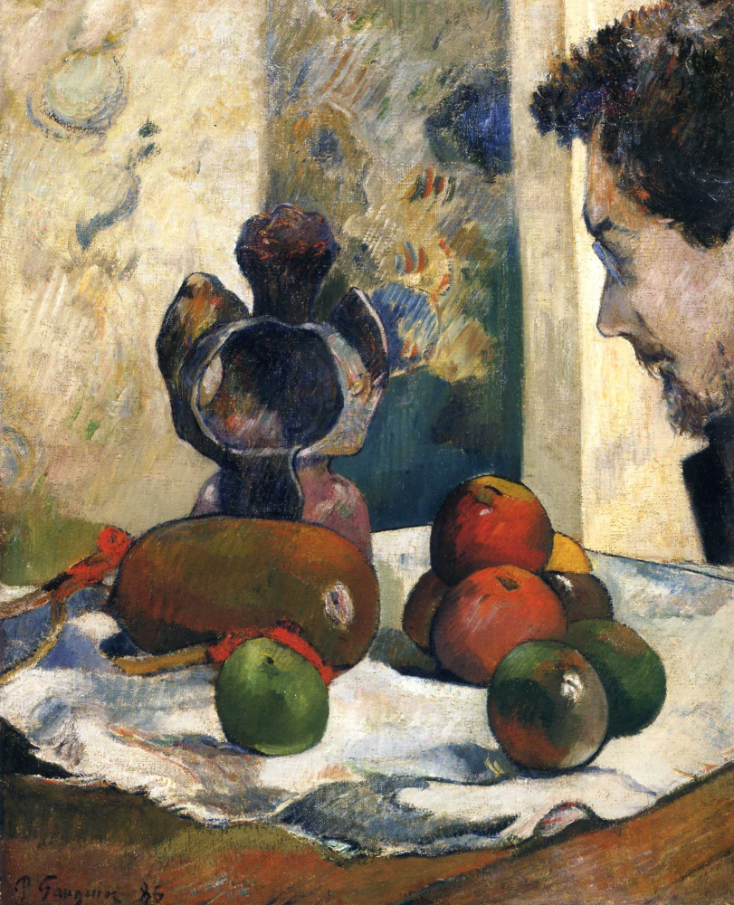 Paul Gauguin. Still life with profile of Charles Laval