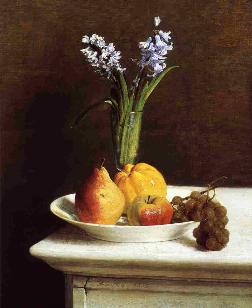 Henri Fantin-Latour. Hyacinths and fruits