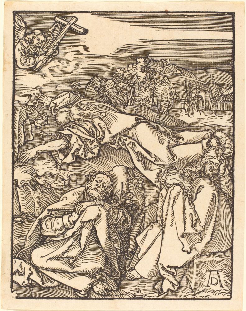Albrecht Dürer. Christ on the mount of olives. Agony in the garden
