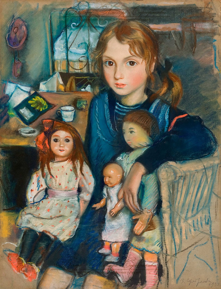 Zinaida Serebryakova. Katya hija con muñecas