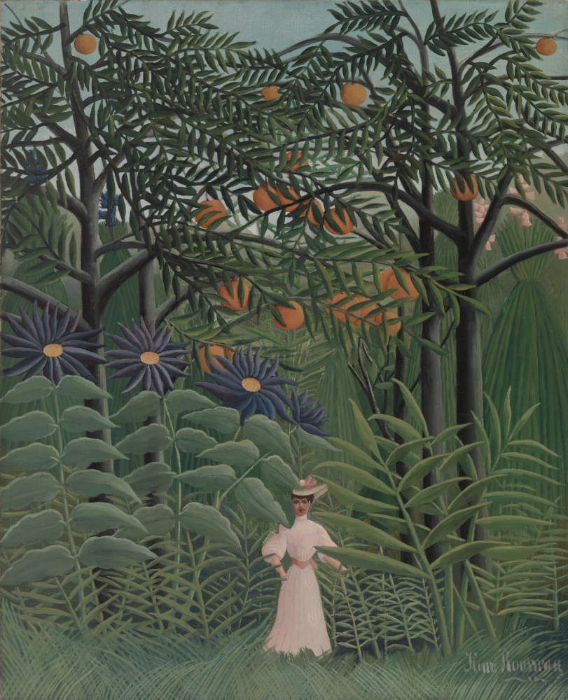 Henri Rousseau. Woman walking in an exotic forest