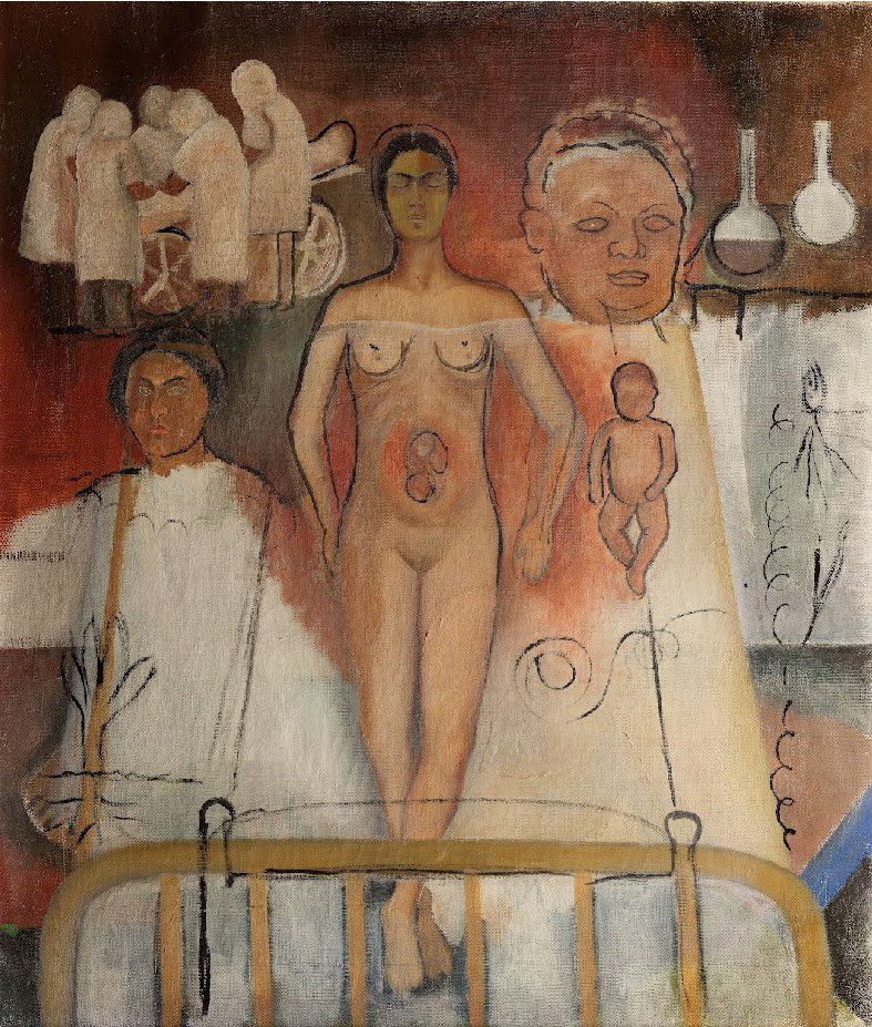 Frida Kahlo. Frida and the cesarean section (work in progress)