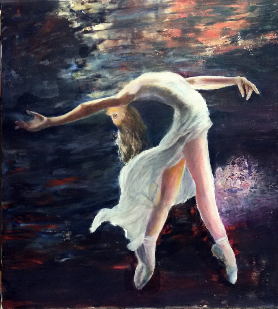 Silva Iosifovna Zalmanson. Ballerina on a background of a night landscape