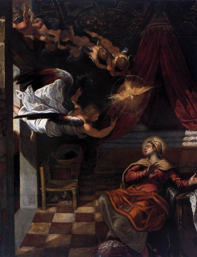 Jacopo (Robusti) Tintoretto. Annunciation. Fragment