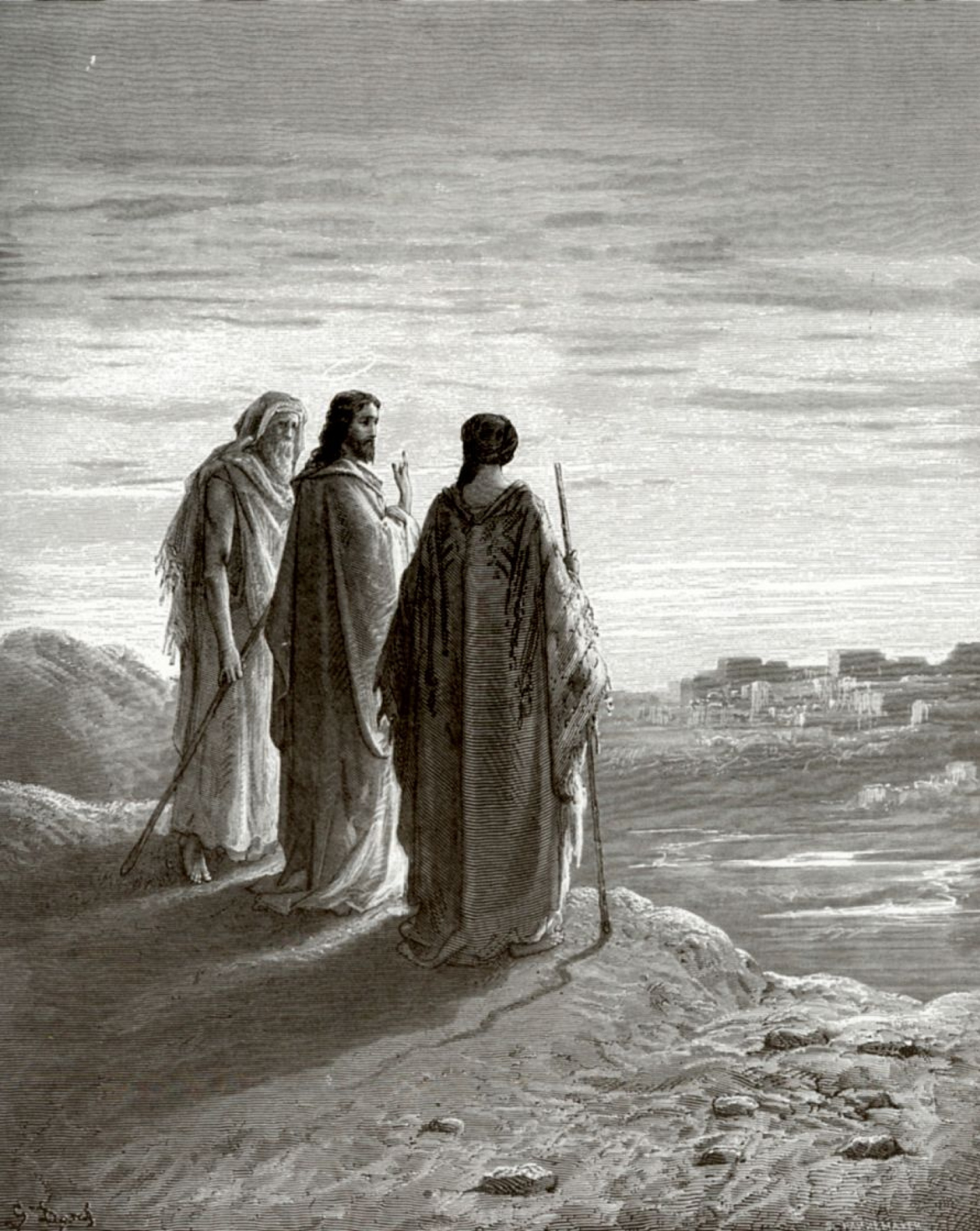 On the way to Emmaus, 1878 by Paul Gustave Dore: History, Analysis